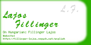 lajos fillinger business card